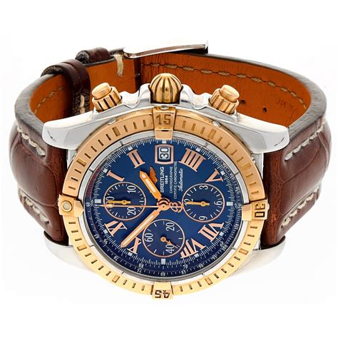 breitling goud blauw|Breitling Chronomat horloges .